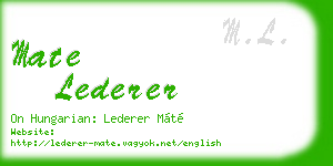 mate lederer business card